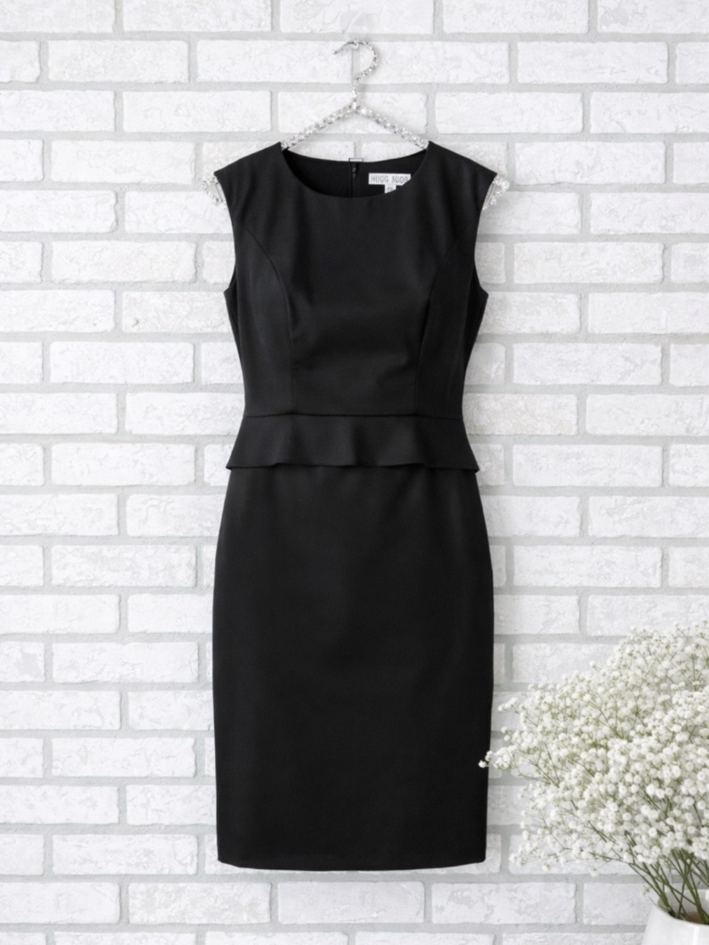 Hugo Boss Dapeplina Black Peplum Sheath Dr…
